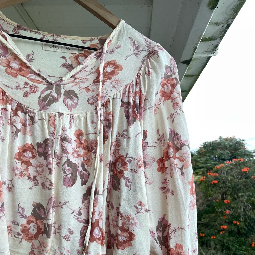 Christy Dawn Floral Blouse in Cream and Rose - Picture 2 of 2